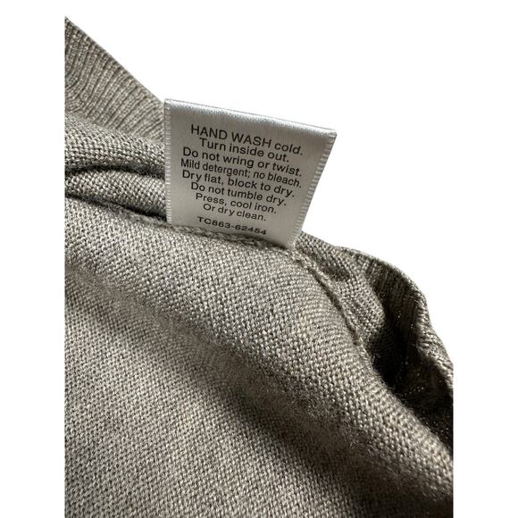 Pendleton Mock Neck Long Sleeve Sweater Womens Size Large 100% Merino Wool Tan - Picture 7 of 8